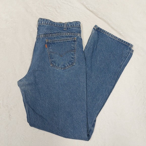 Vtg Levi Orange Tab Relaxed Fit Straight Leg Medium Wash Denim Jeans Size 38x34 - Picture 1 of 14